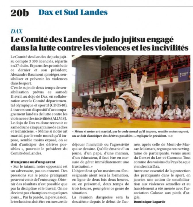 Image de l'actu 'Sensibilisation aux violences dans le sport (seconde partie)- avril 2026'