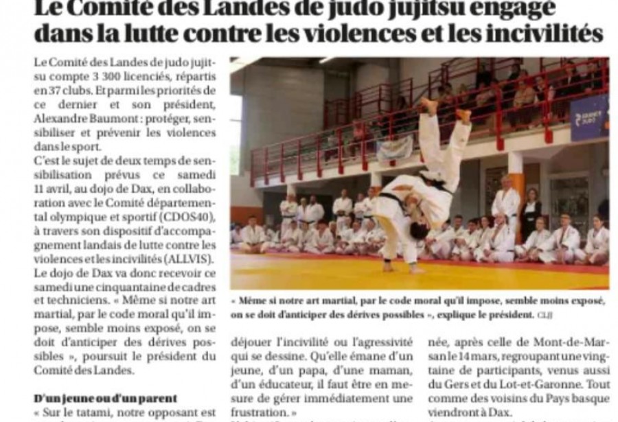 Sensibilisation aux violences dans le sport (seconde partie)- avril 2026